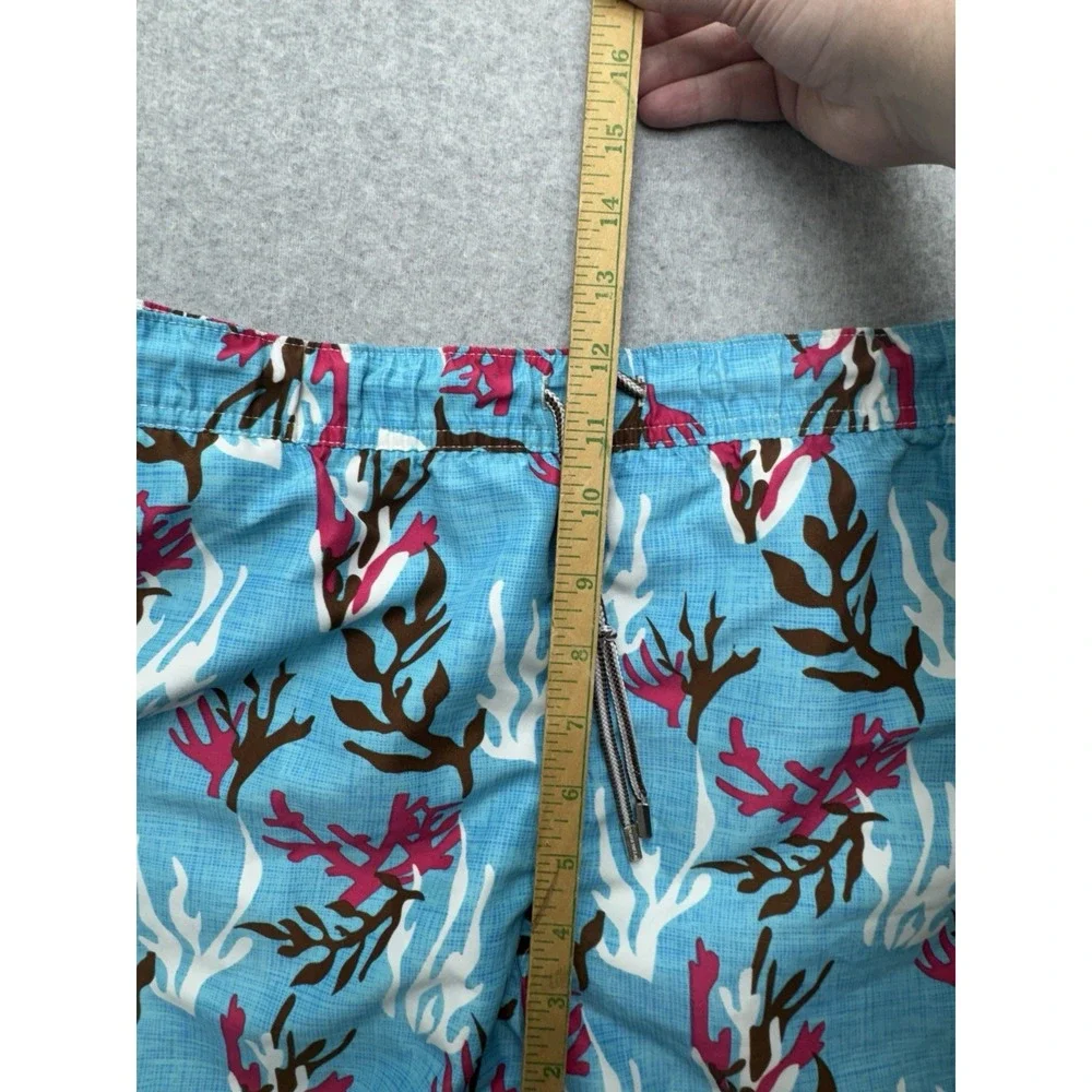 Peter Millar Swim Shorts Mens Large Blue Coral Reef Lined Drawstring Waist
